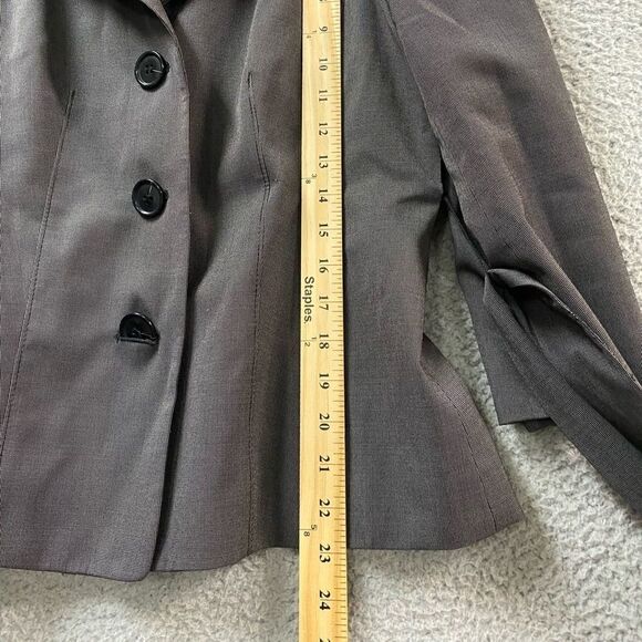 Ann Taylor Women's Gray Three Button Lined Blazer Jacket Size 6 - Picture 6 of 8